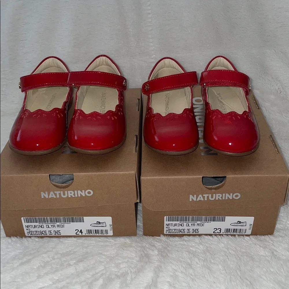 NWT NATURINO OLYA Leather ballet flats in Red - Picture 8 of 14